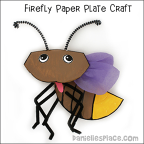 Firefly or Lightning Bug Paper Plate Craft